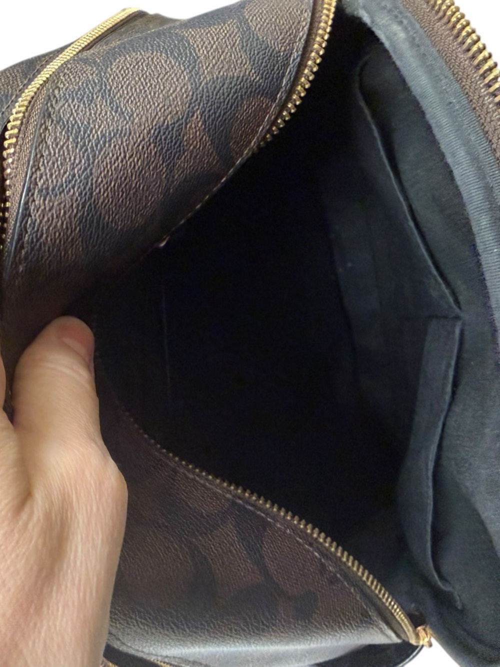 Coach Signature Mini Backpack Brown Black PVC Leather Gold Tone Women - Picture 12 of 14
